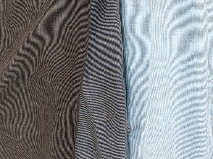 Linen Thin Stripe Fabric 6404 7647 6882 6883 - The Linen Lab - Orange