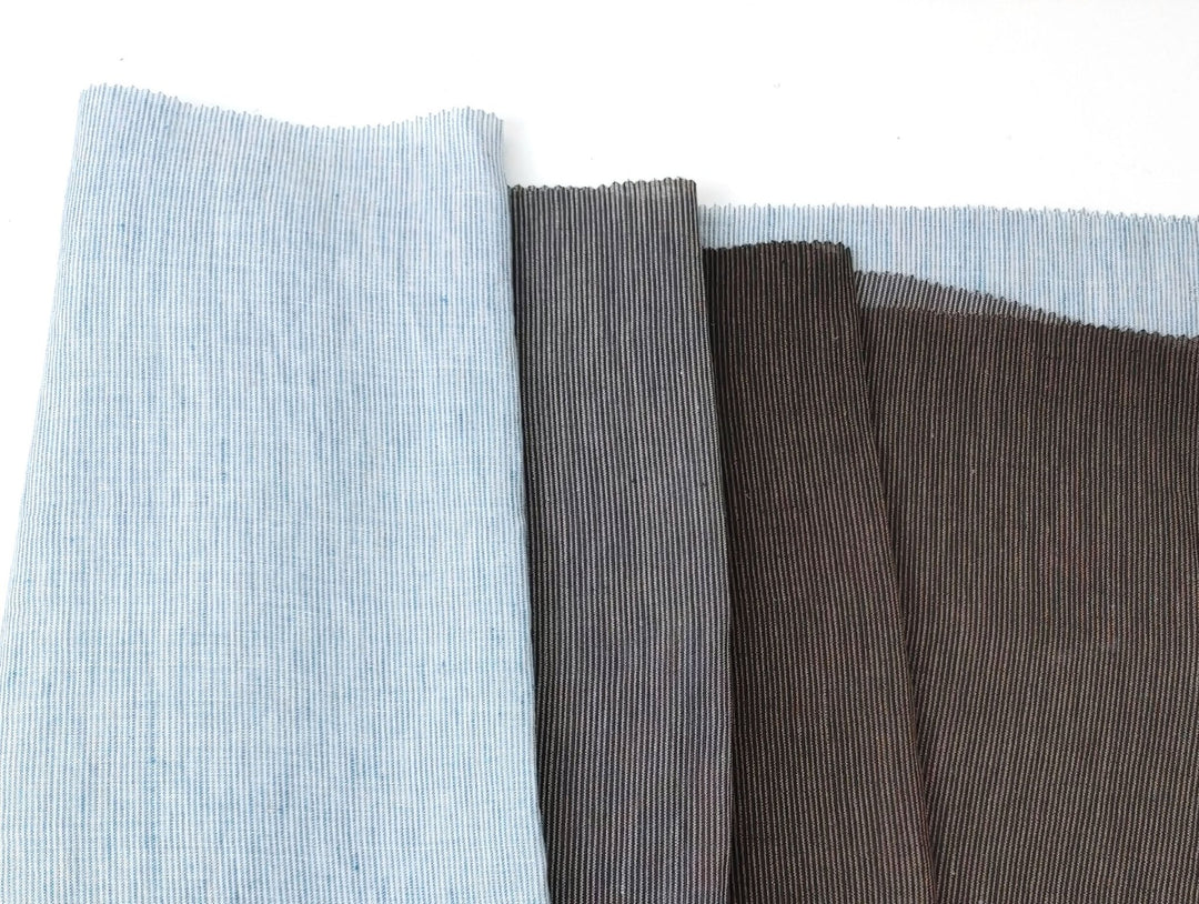 Linen Thin Stripe Fabric 6404 7647 6882 6883 - The Linen Lab - Orange