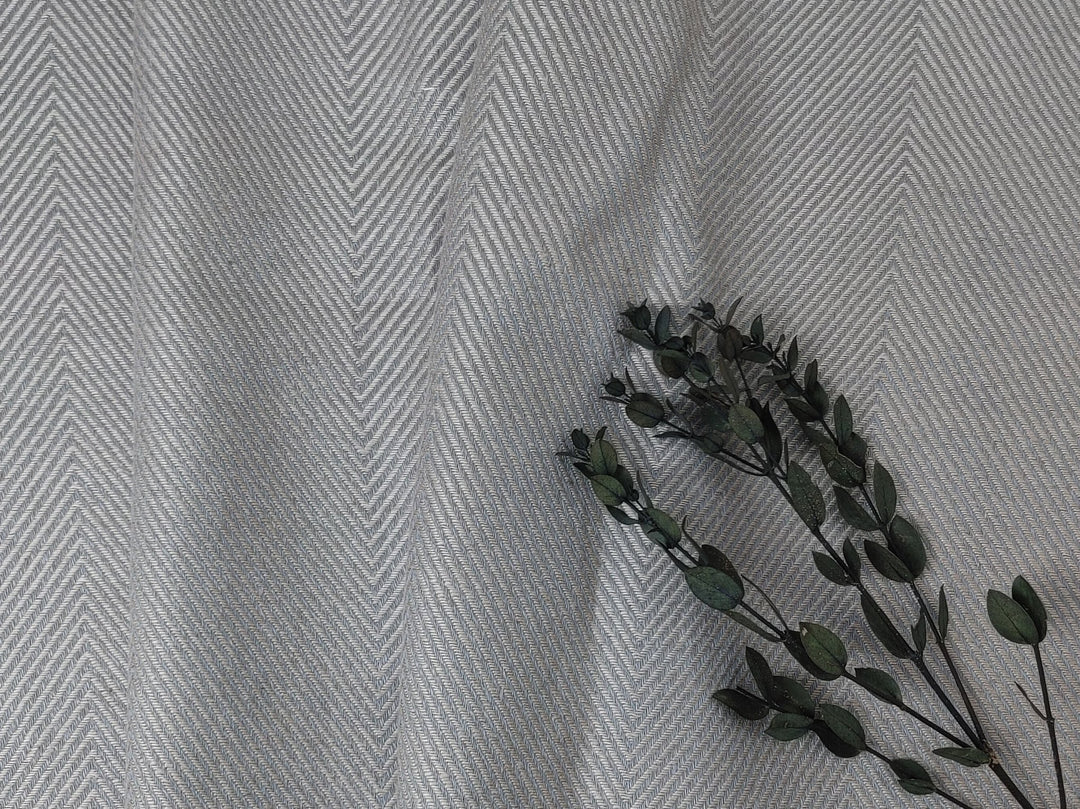 Luxurious Linen-Rayon HBT Fabric: Big Size with Two-Tone Chambray Design 6062 6063 - The Linen Lab - Beige