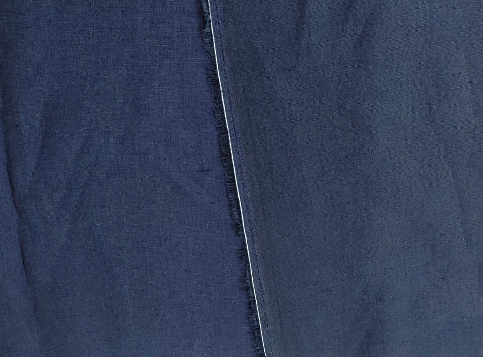 Plain Weave Linen Tencel Navy Fabric - Light to Medium Weight 4481 - The Linen Lab - Navy