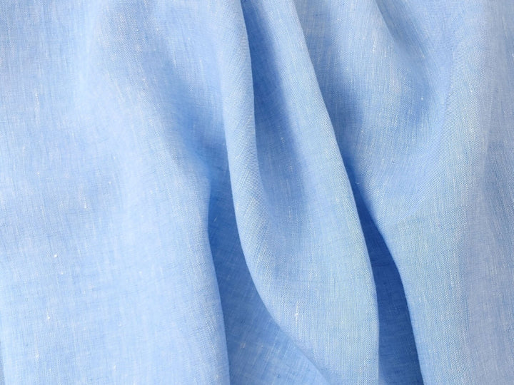 Premium 100% Linen Chambray Fabric - Medium-Light Weight, Plain Weave 7800 7801 - The Linen Lab - Blue