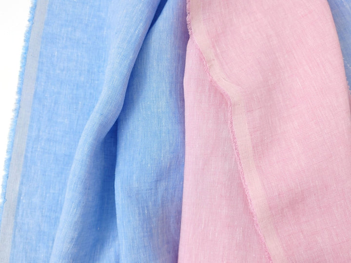 Premium 100% Linen Chambray Fabric - Medium-Light Weight, Plain Weave 7800 7801 - The Linen Lab - Blue