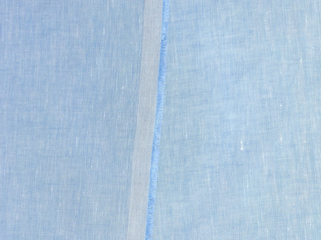 Premium 100% Linen Chambray Fabric - Medium-Light Weight, Plain Weave 7800 7801 - The Linen Lab - Blue