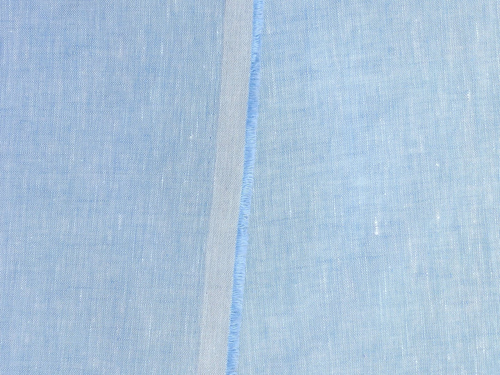 Premium 100% Linen Chambray Fabric - Medium-Light Weight, Plain Weave 7800 7801 - The Linen Lab - Blue
