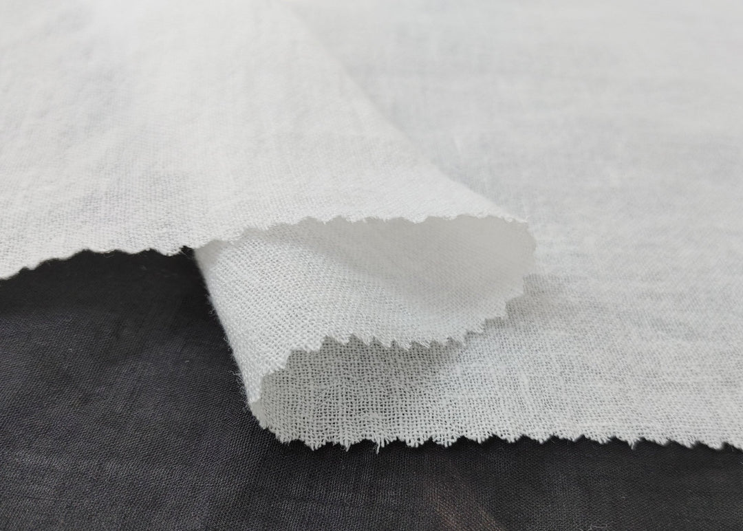 Pure Linen Slight Wrinkle - Effect Fabric - High - Twist Yarn, Low Density 6554 - The Linen Lab - White