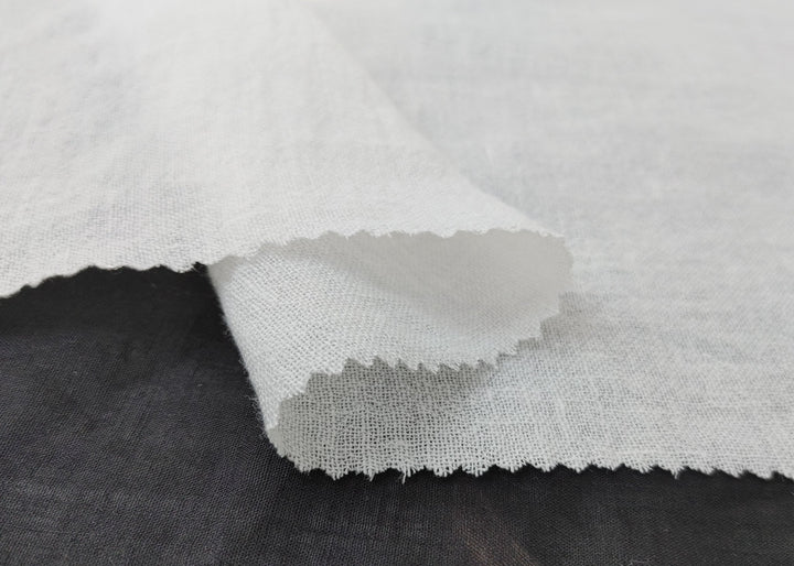 Pure Linen Slight Wrinkle - Effect Fabric - High - Twist Yarn, Low Density 6554 - The Linen Lab - White
