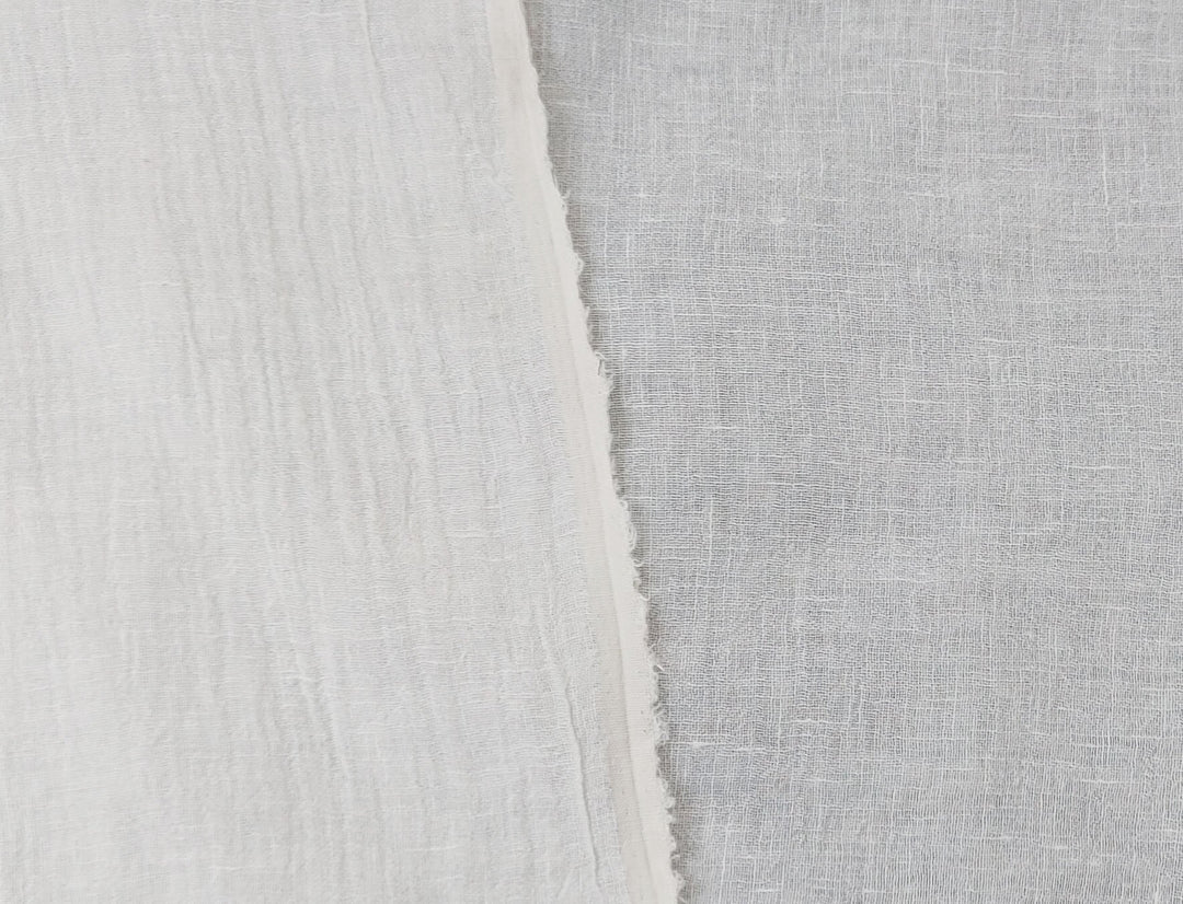 Pure Linen Slight Wrinkle - Effect Fabric - High - Twist Yarn, Low Density 6554 - The Linen Lab - White
