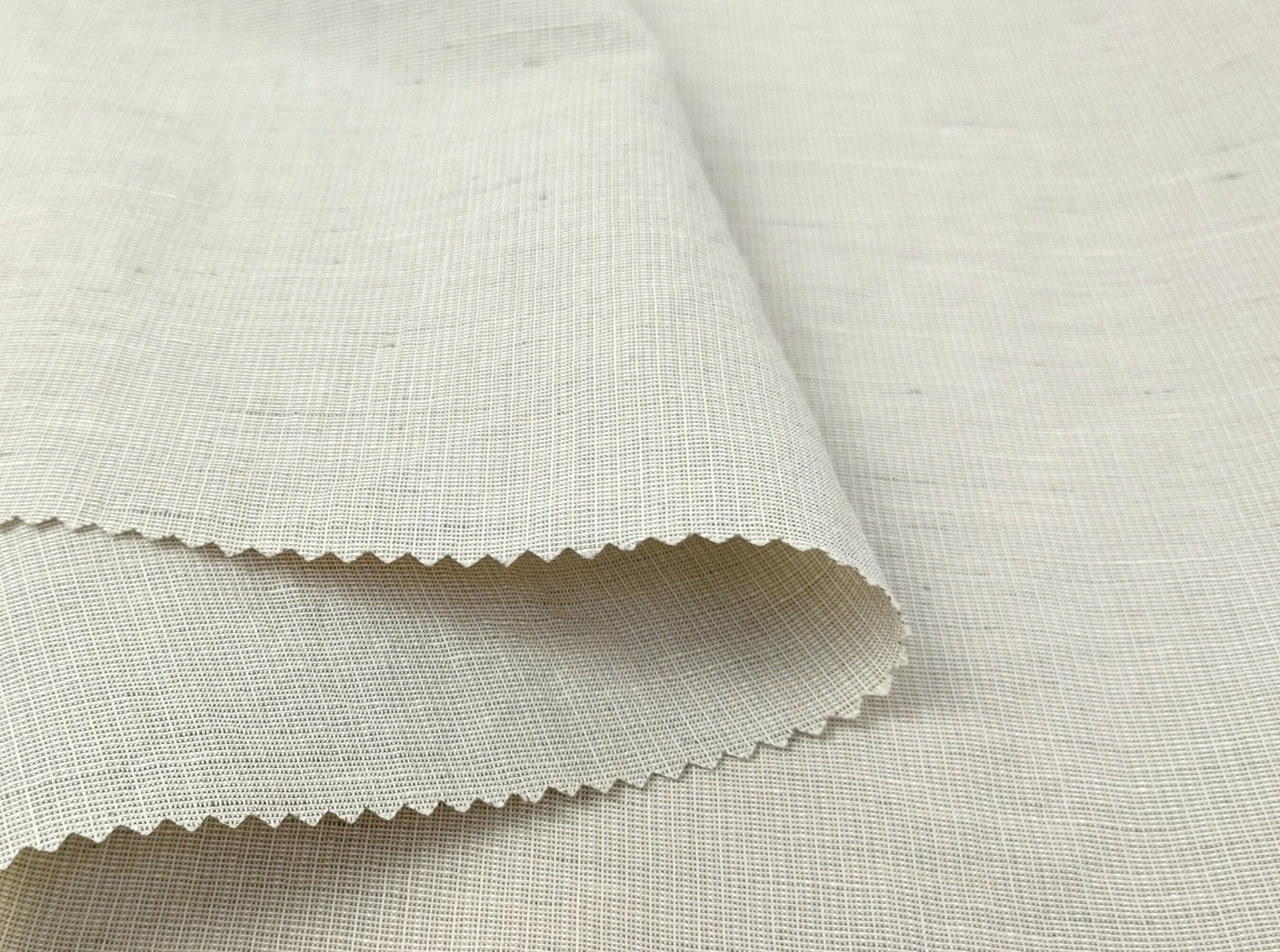 Soft and Breathable Linen - Cotton Striped Fabric - 27% Linen, 73% Cotton 7359 - The Linen Lab - Beige