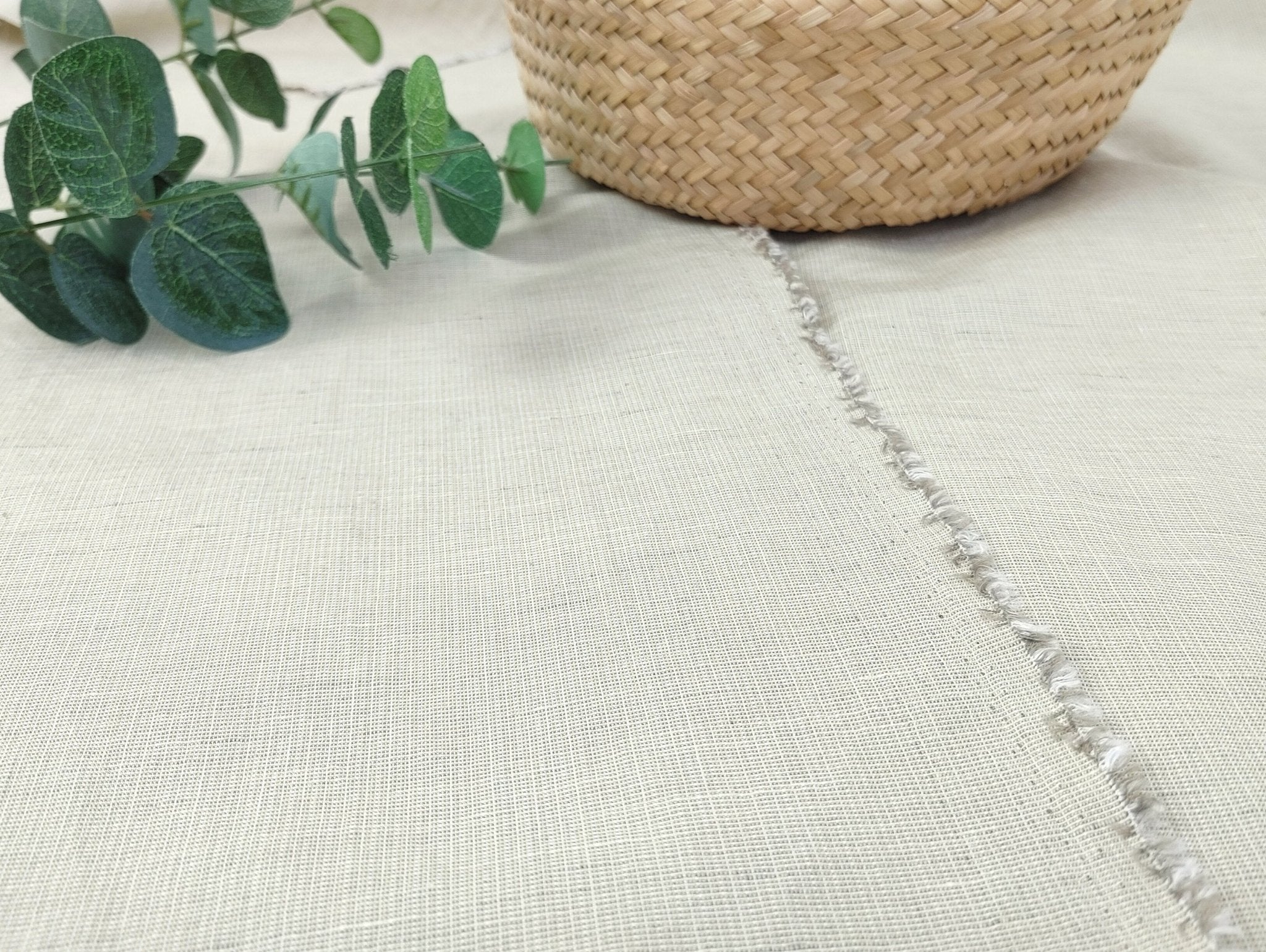 Soft and Breathable Linen - Cotton Striped Fabric - 27% Linen, 73% Cotton 7359 - The Linen Lab - Beige