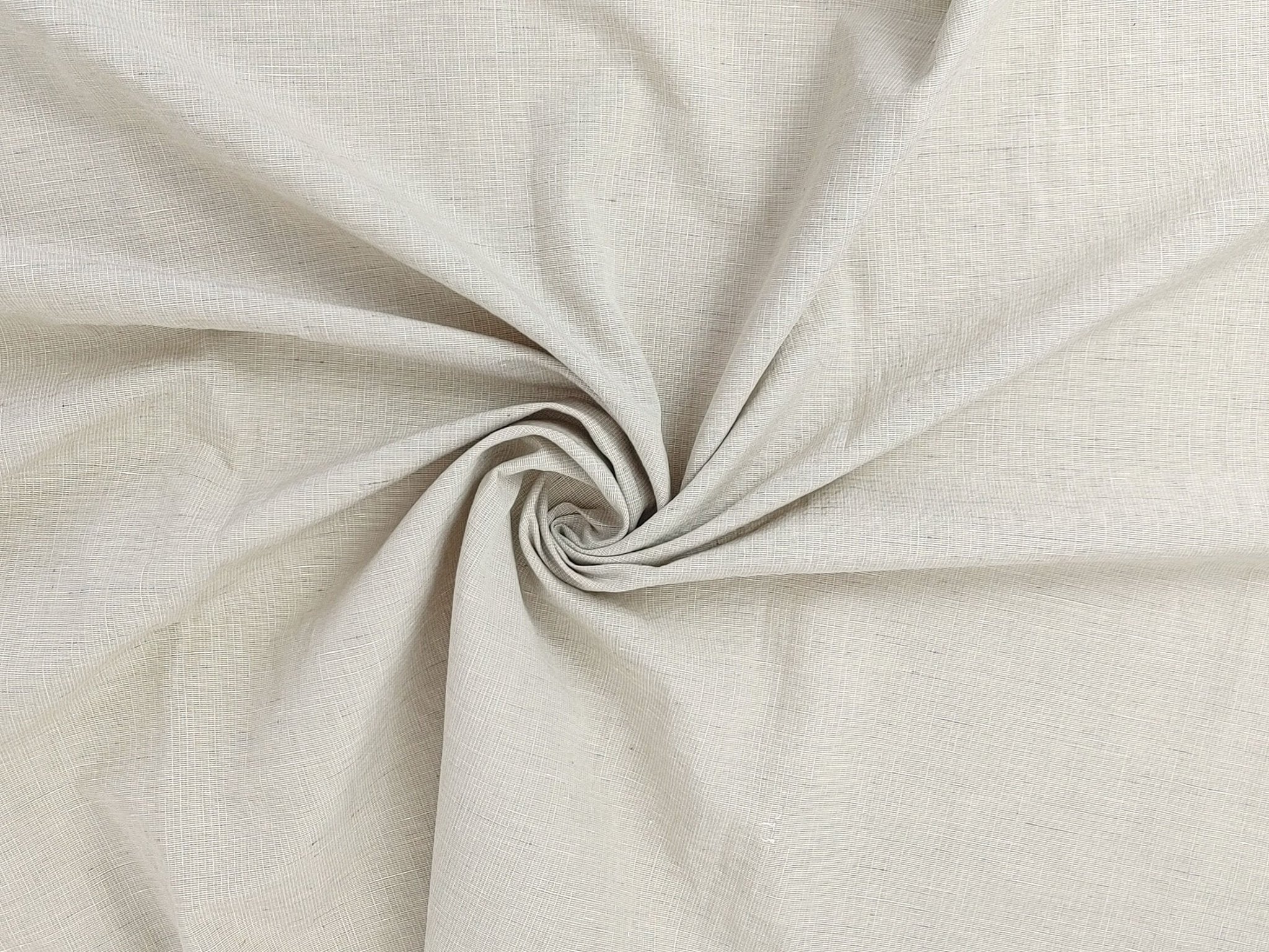 Soft and Breathable Linen - Cotton Striped Fabric - 27% Linen, 73% Cotton 7359 - The Linen Lab - Beige