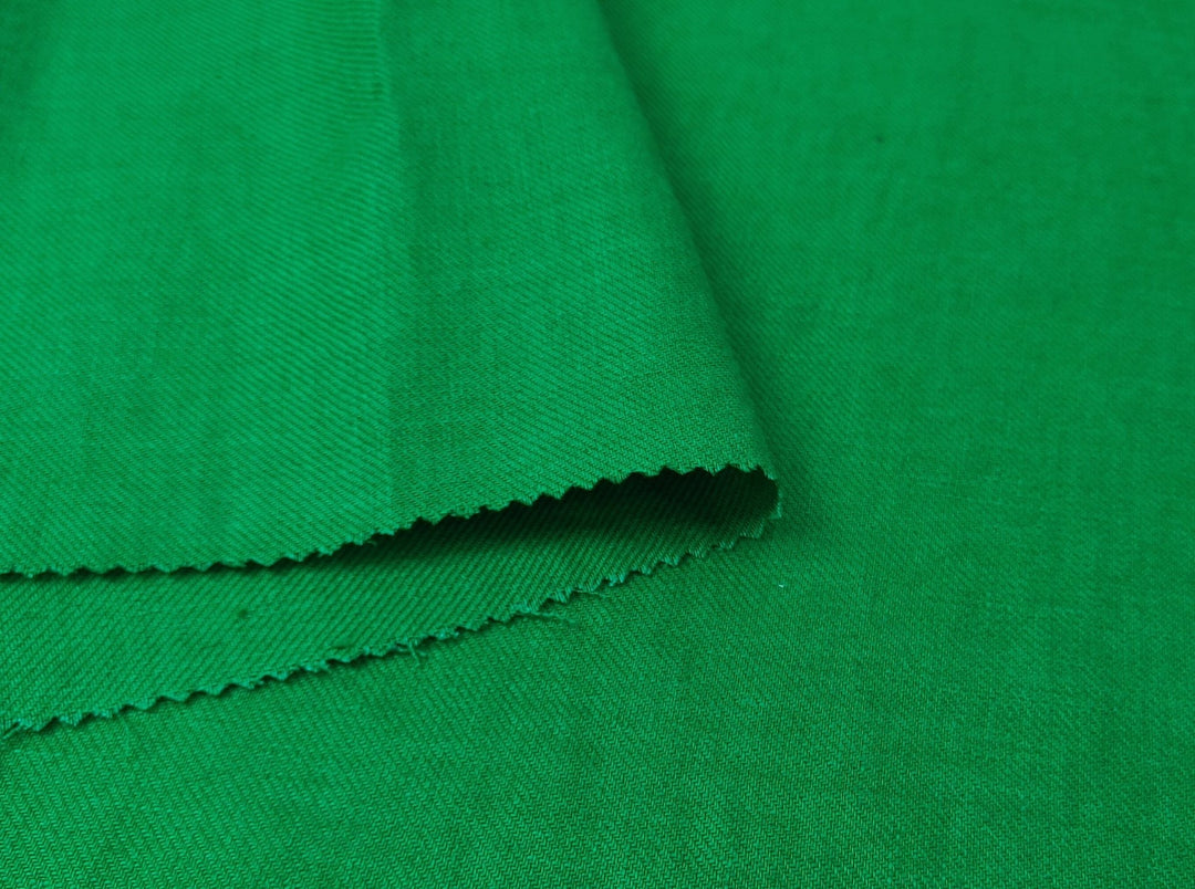 Twill Weave 100% Linen Fabric - Medium Weight in Green 7595 - The Linen Lab - Green