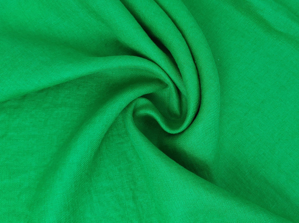Twill Weave 100% Linen Fabric - Medium Weight in Green 7595 - The Linen Lab - Green