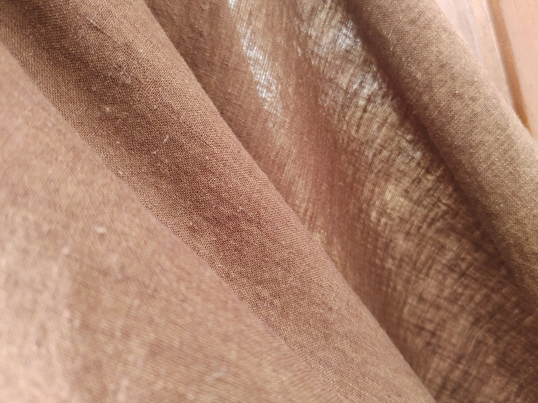 Vintage Dyed Medium Weight Linen Ramie Cotton Fabric with Plain Weave 7820 7771 7770 7819 7818 - The Linen Lab - Brown