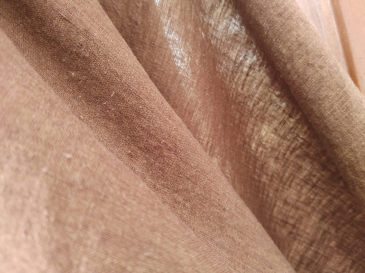 Vintage Dyed Medium Weight Linen Ramie Cotton Fabric with Plain Weave 7820 7771 7770 7819 7818 - The Linen Lab - Brown