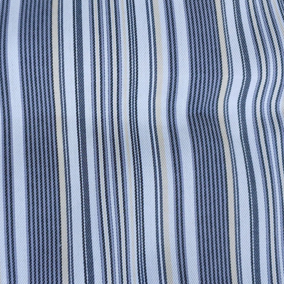 100% Cotton Fabric Double Face Stripe and Chambray Medium Weight - The Linen Lab - Grey