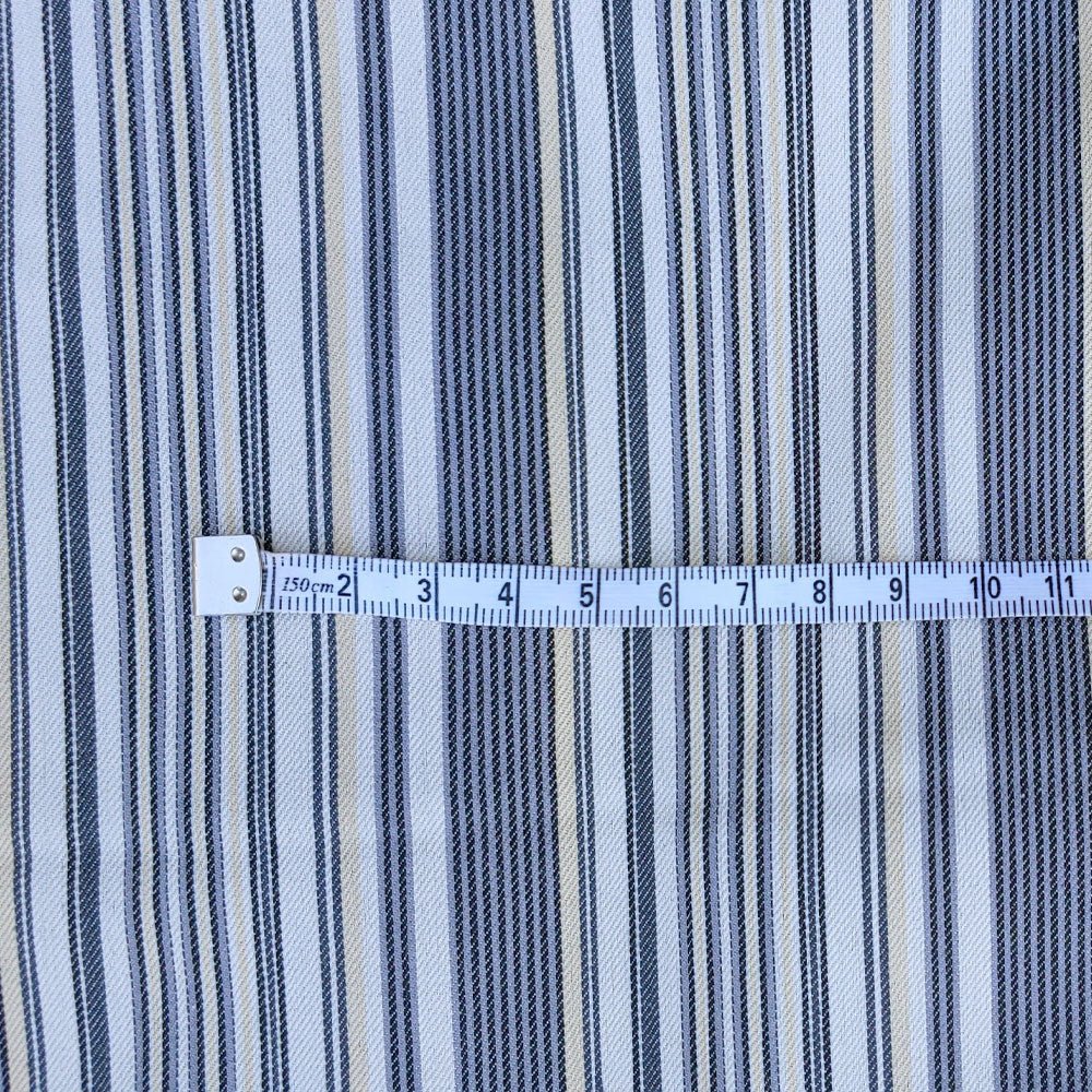 100% Cotton Fabric Double Face Stripe and Chambray Medium Weight - The Linen Lab - Grey