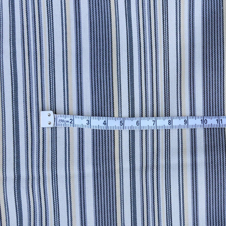 100% Cotton Fabric Double Face Stripe and Chambray Medium Weight - The Linen Lab - Grey