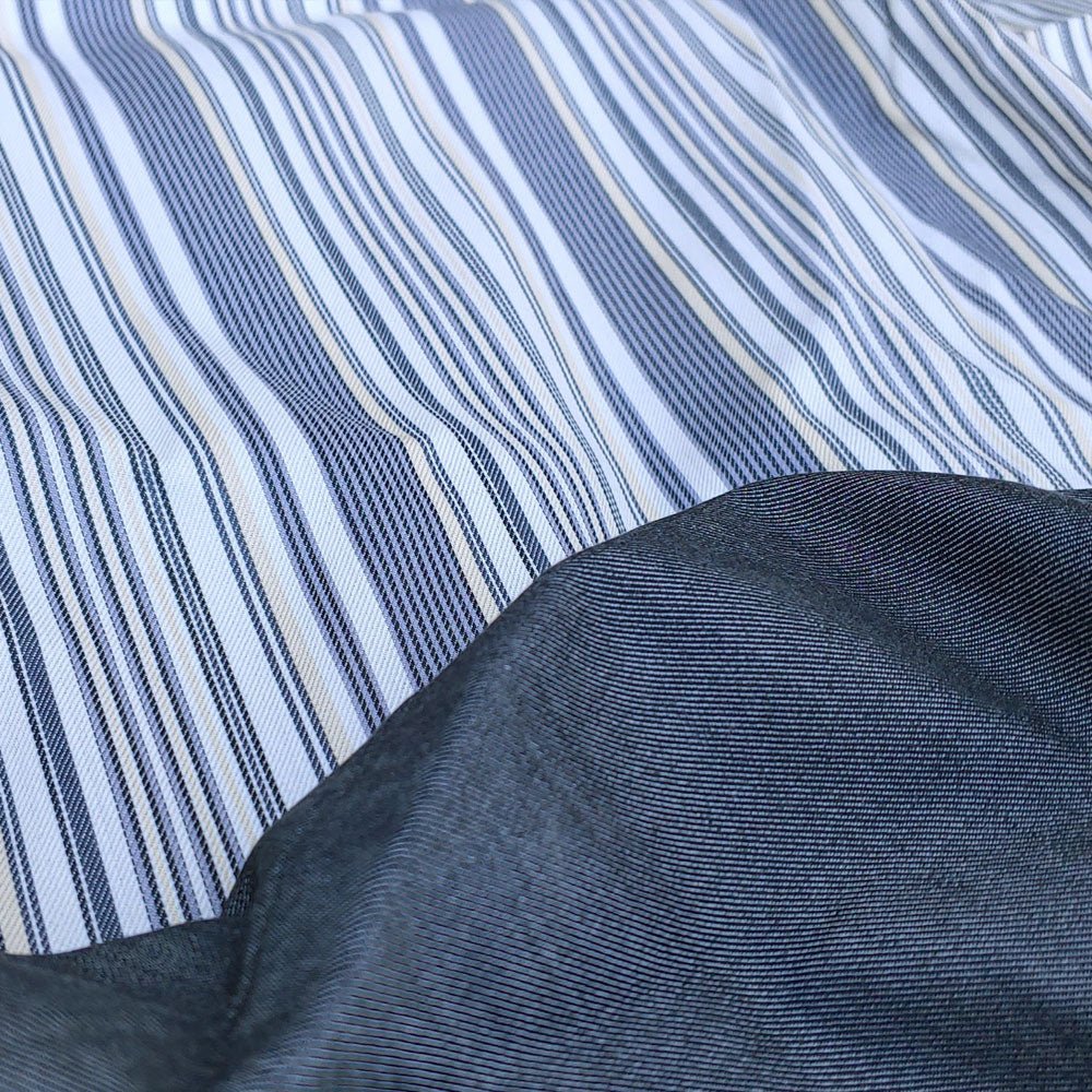 100% Cotton Fabric Double Face Stripe and Chambray Medium Weight - The Linen Lab - Grey