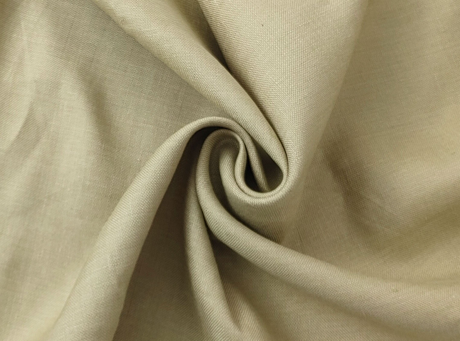 100% Linen Canvas Chambray Fabric 3455 1702 - The Linen Lab - Beige (greenish)