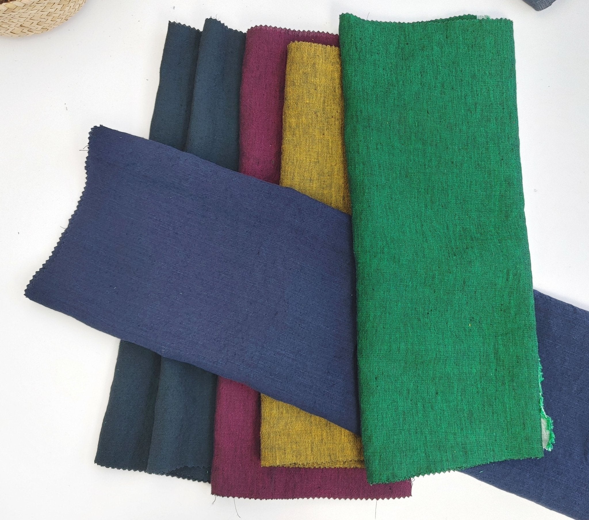 100% Linen Chambray Fabric, Light~Medium Weight, 2024 New Colorways 7823 7824 7778 7822 7662 - The Linen Lab - Navy(Dark)
