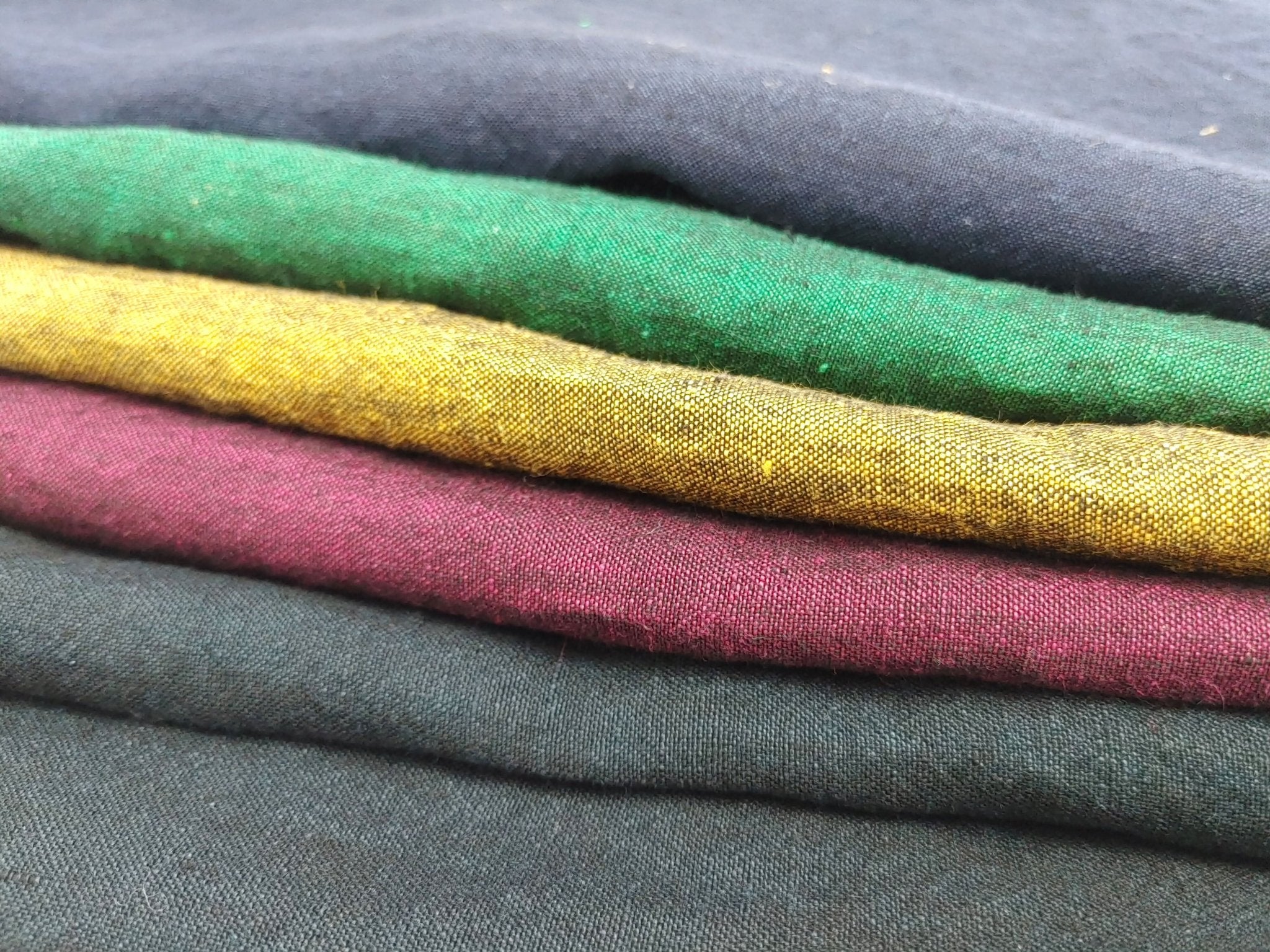 100% Linen Chambray Fabric, Light~Medium Weight, 2024 New Colorways 7823 7824 7778 7822 7662 - The Linen Lab - Yellow(Dark)