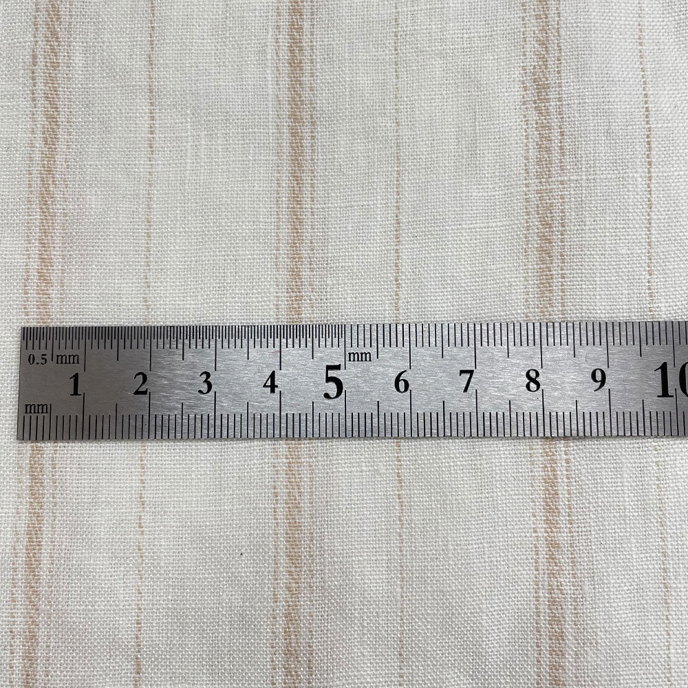100% Linen Dobby Stripe Fabric 14s 40lea (6525 6526) - The Linen Lab - 6525 blue