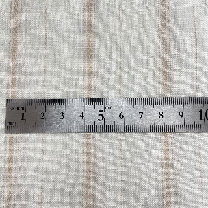 100% Linen Dobby Stripe Fabric 14s 40lea (6525 6526) - The Linen Lab - 6525 blue