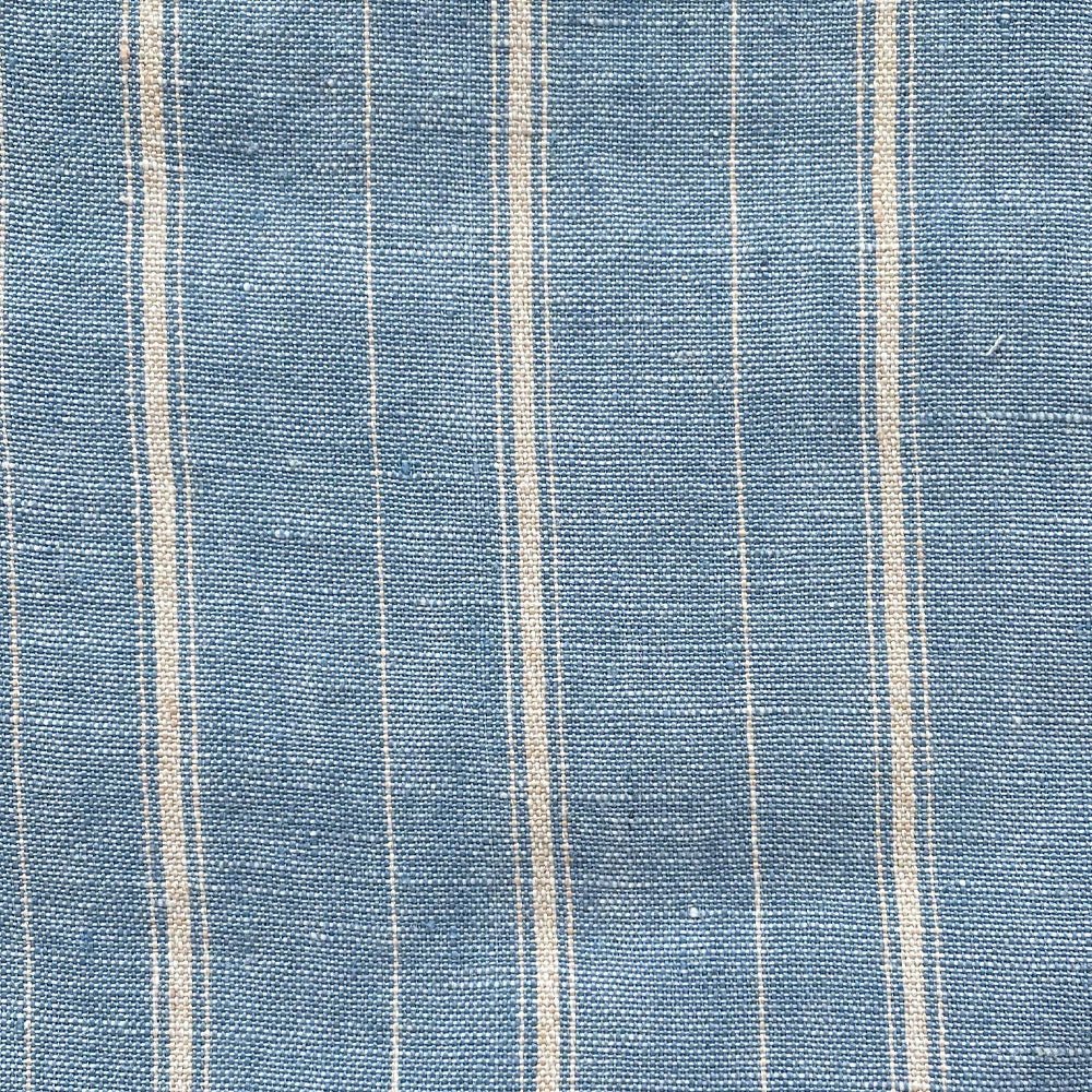100% Linen Dobby Stripe Fabric 14s 40lea (6525 6526) - The Linen Lab - 6525 blue