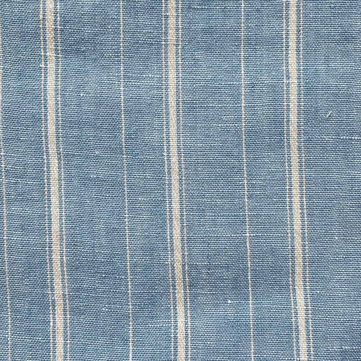 100% Linen Dobby Stripe Fabric 14s 40lea (6525 6526) - The Linen Lab - 6525 blue