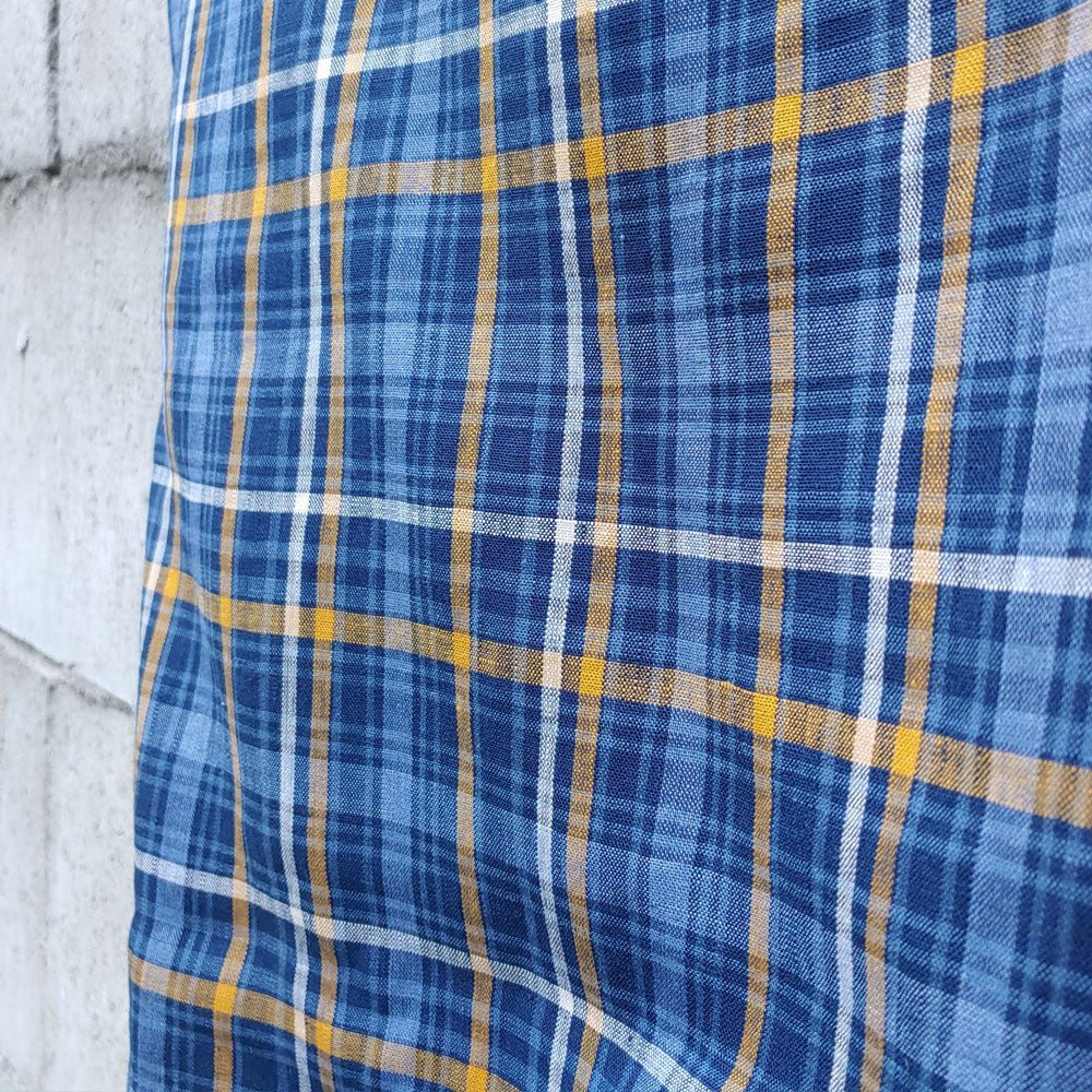 100% Linen Fabric Blue Plaid Medium Weight 6618 - The Linen Lab - Blue 6618