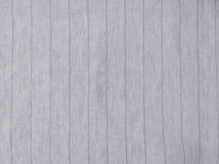 100% Linen Fabric Grey Color Dobby Stripe 6900 - The Linen Lab - Grey