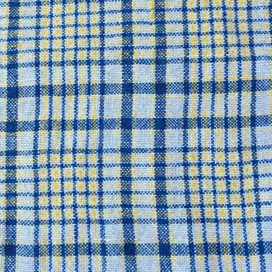 100% Linen Fabric Heavy Weight Plaid 6124 6125 - The Linen Lab - Yellow 6124