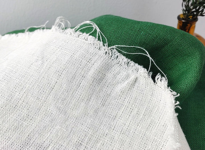 100% Linen Fabric Heavy Weight Solid Color 7664 7683 - The Linen Lab - White