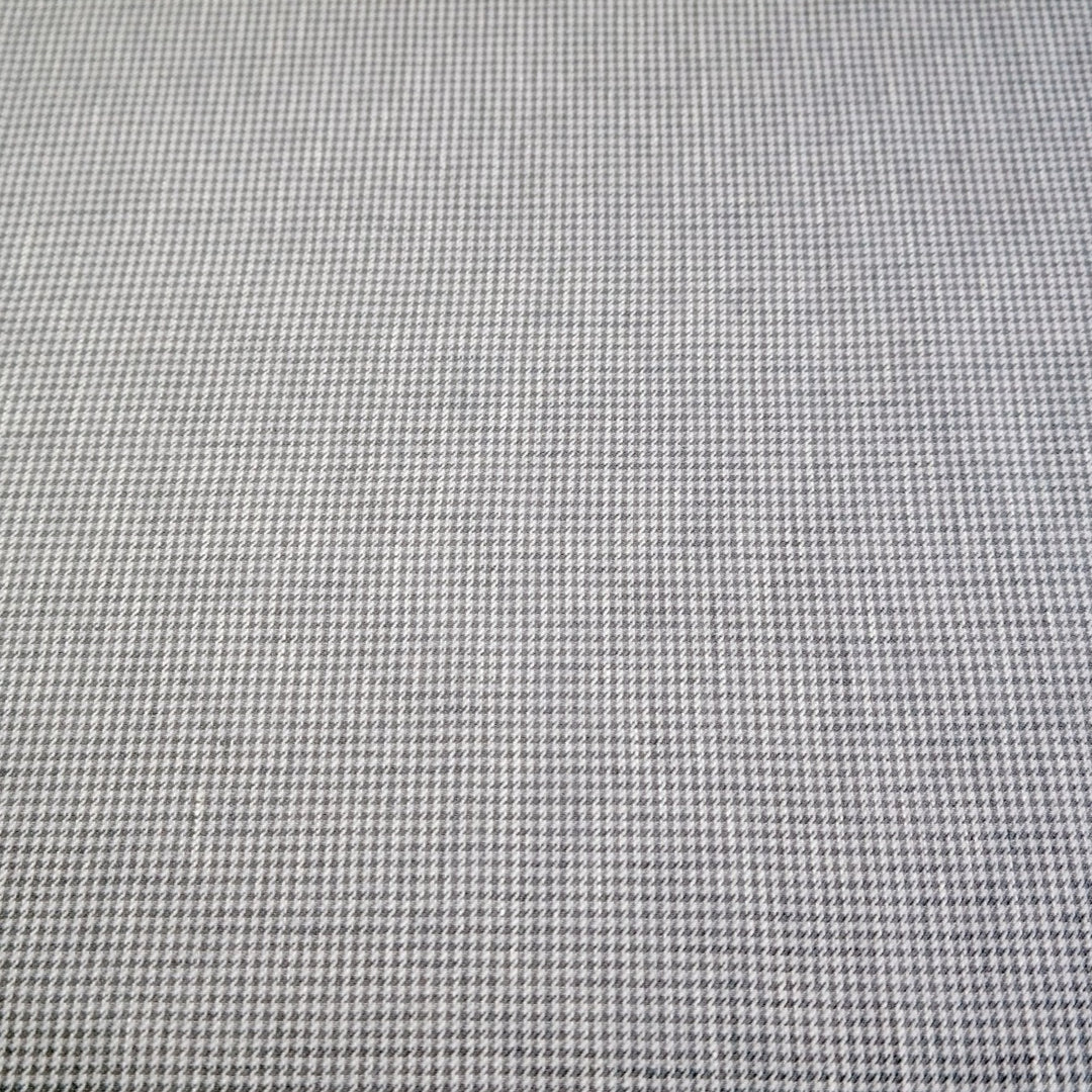 100% Linen Fabric Hound Tooth Check Grey Color 3958 - The Linen Lab - Grey check 3958