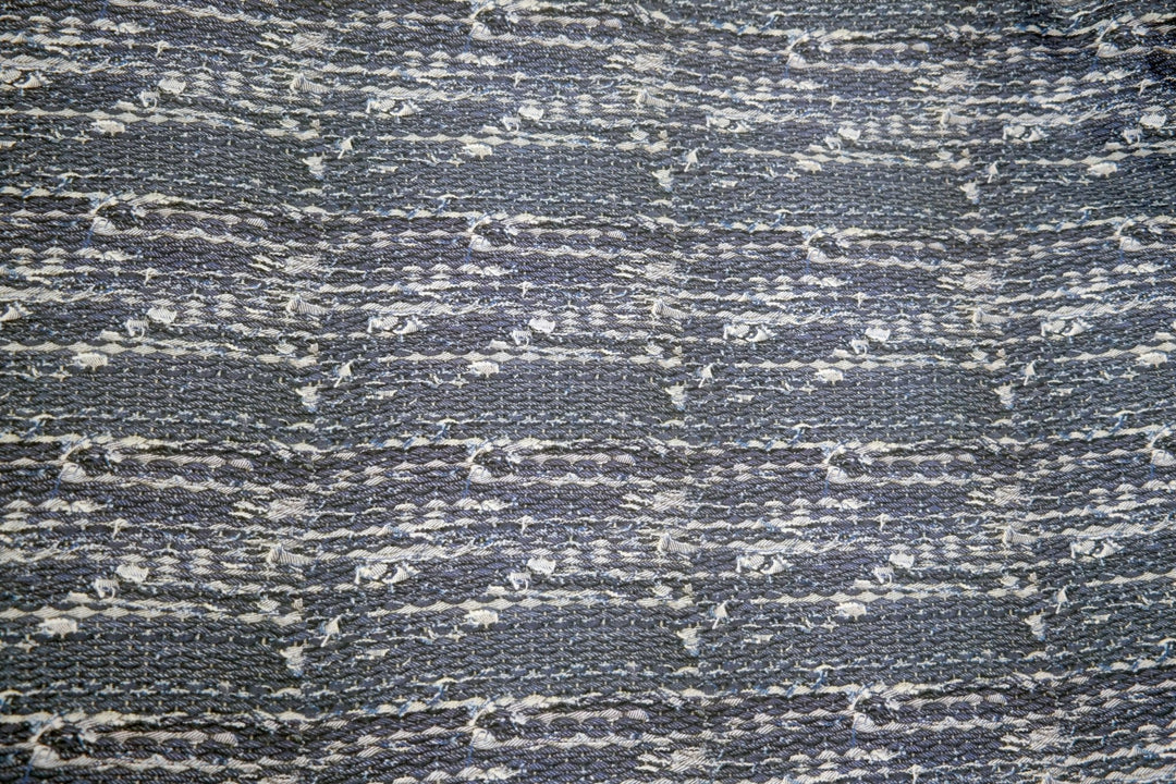 100% Linen Fabric Navy Tweed Print Light Weight 6679 - The Linen Lab - NAVY 6679