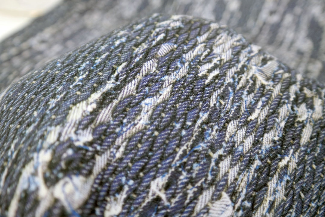 100% Linen Fabric Navy Tweed Print Light Weight 6679 - The Linen Lab - NAVY 6679