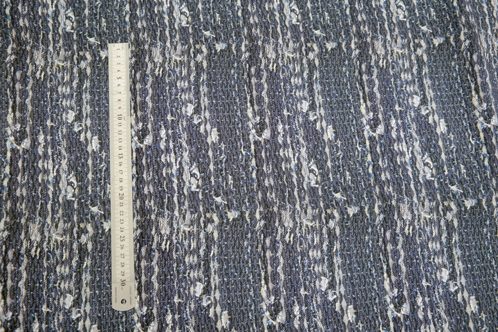 100% Linen Fabric Navy Tweed Print Light Weight 6679 - The Linen Lab - NAVY 6679