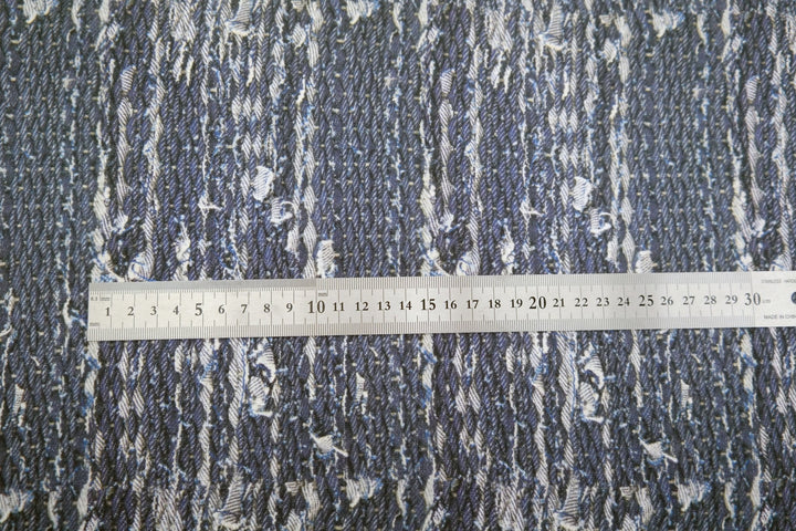 100% Linen Fabric Navy Tweed Print Light Weight 6679 - The Linen Lab - NAVY 6679