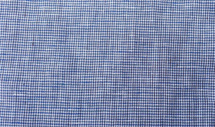 100% Linen Fabric small starcheck light weight  - The Linen Lab - 6747 brown blue green