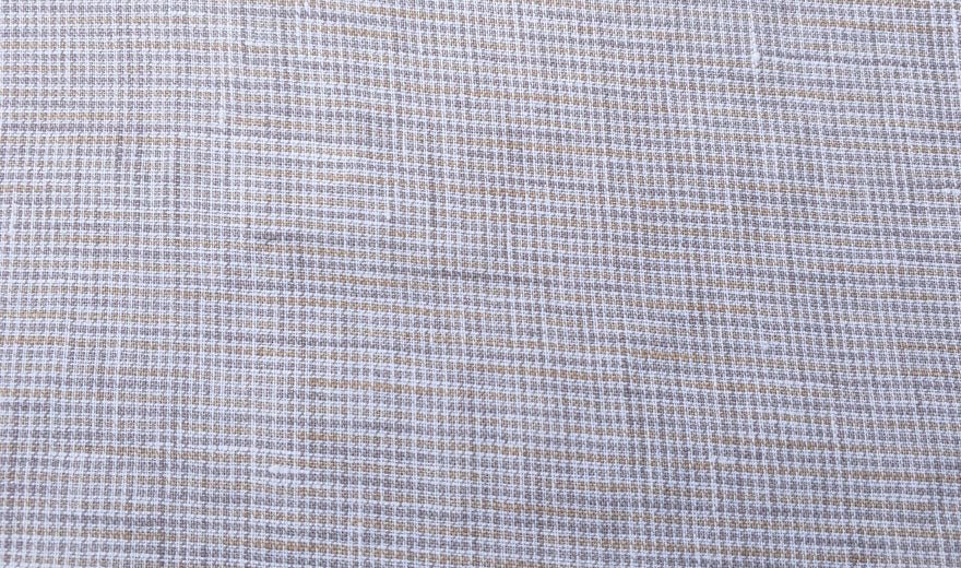 100% Linen Fabric small starcheck light weight- The Linen Lab - 7030 mustard & green