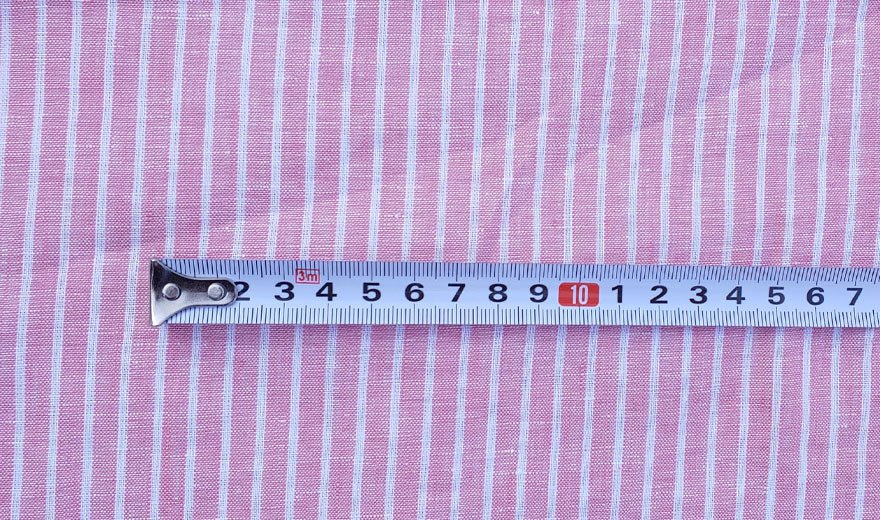 100% Linen Fabric Stripe Collections Light Weight (4708 6273 5997 4575 6258 6157) - The Linen Lab - Pink 6157