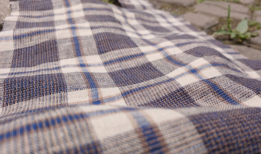 100% Linen Fabric Tartan Check 9s Medium-Heavy Weight 6318 6479 - The Linen Lab - Red 6318