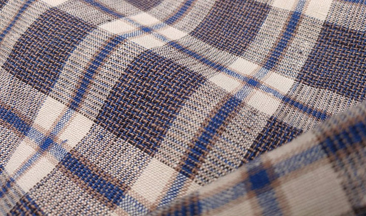 100% Linen Fabric Tartan Check 9s Medium-Heavy Weight 6318 6479 - The Linen Lab - Red 6318