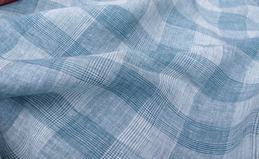 100% Linen Fabric Tartan Glen Plaid 6069 6841 6842 7220 - The Linen Lab - WH*MINT 6842