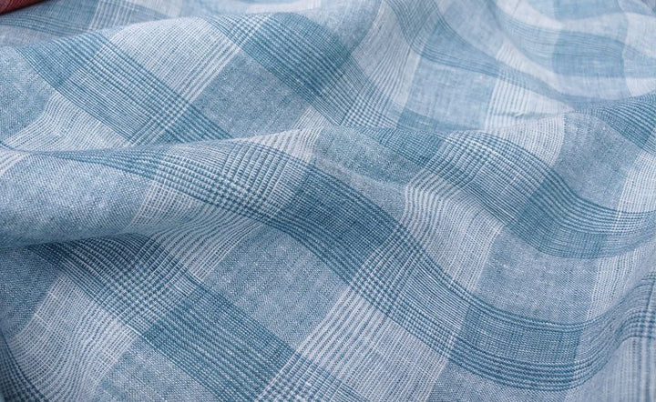 100% Linen Fabric Tartan Glen Plaid 6069 6841 6842 7220 - The Linen Lab - WH*MINT 6842