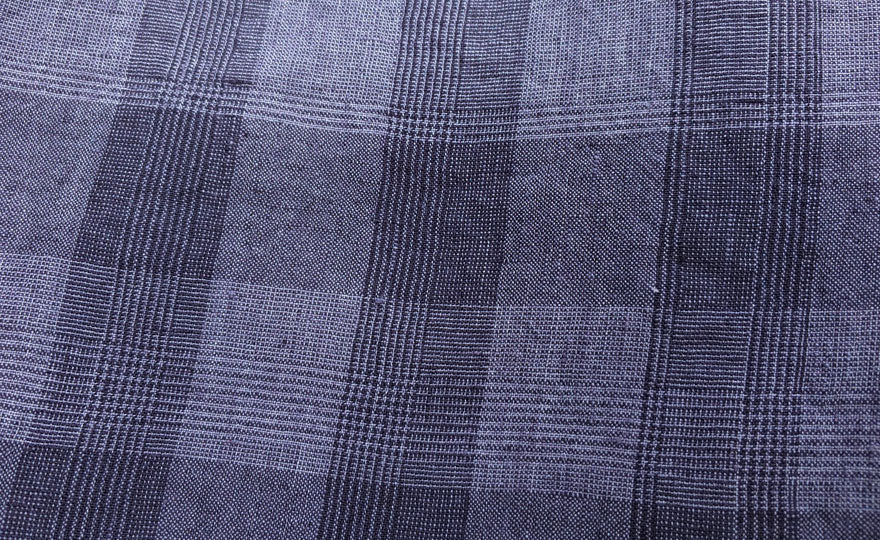 100% Linen Fabric Tartan Glen Plaid 6069 6841 6842 7220 - The Linen Lab - GREY*BK 7220
