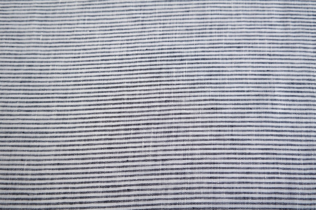 100% Linen Fabric Thin Stripe Collections Light Weight 4768 6939 6280 6279 - The Linen Lab - D/navy 6280