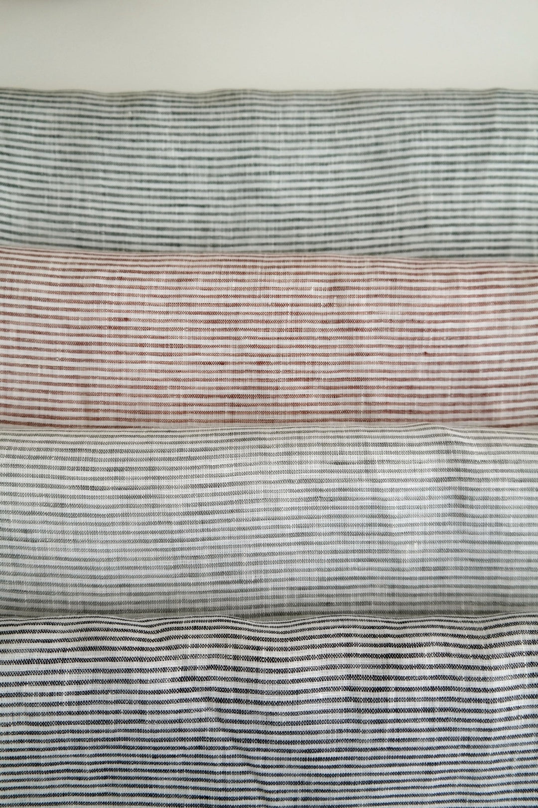 100% Linen Fabric Thin Stripe Collections Light Weight 4768 6939 6280 6279 - The Linen Lab - Grey 4768