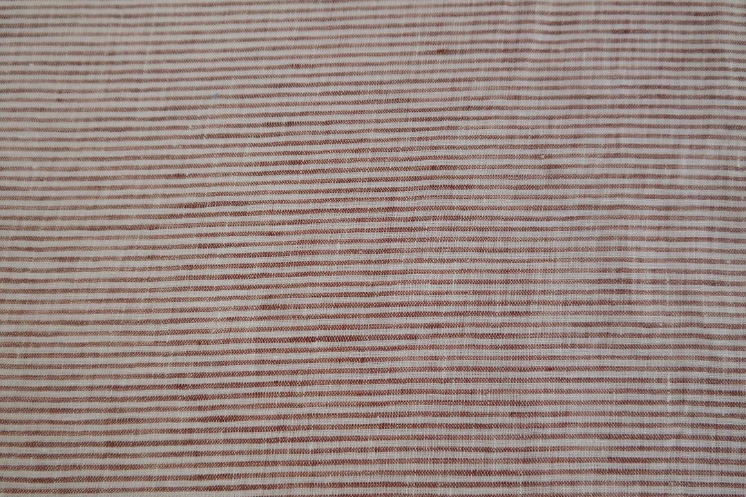 100% Linen Fabric Thin Stripe Collections Light Weight 4768 6939 6280 6279 - The Linen Lab - Red 6279