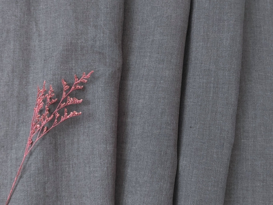 100% Linen Herringbone Twill HBT Fabric medium weight chambray 7313 7314 7727 7529 - The Linen Lab - Gray